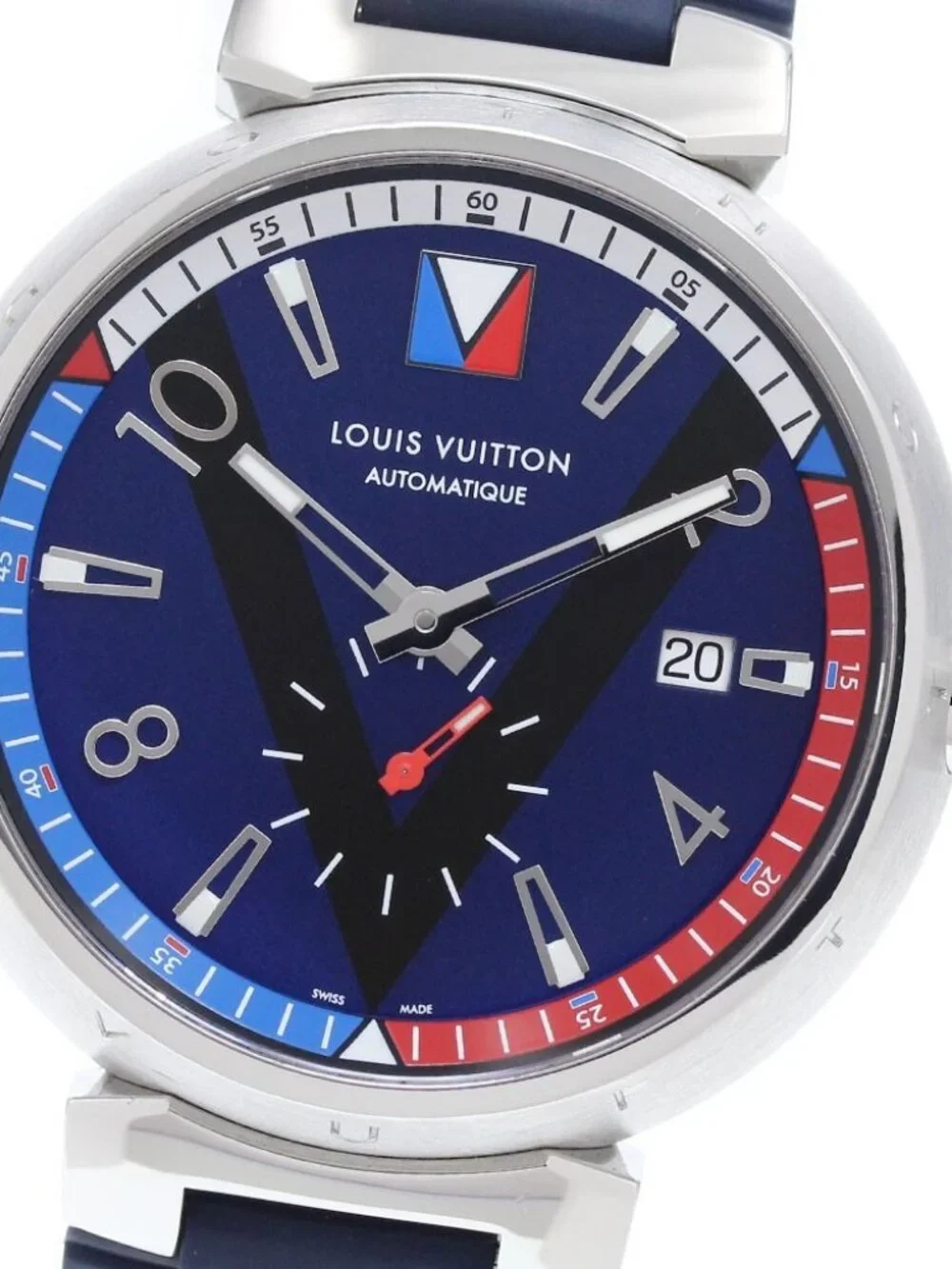 LOUIS VUITTON Tambour V-Line Q1D21 Small seconds Automatic Men's_905767